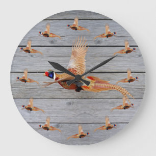 Relógio Grande Pheasant Hunting Wall Décor