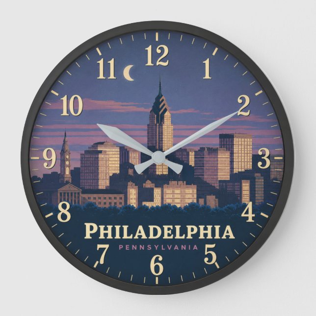Relógio Grande  Philadelphia Pennsylvania Skyline (Frente)