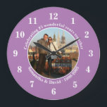 Relógio Grande Photo Wedding Anniversary  Gift Wall  Large Clock<br><div class="desc">A Photo Wedding Anniversary Gift Wall Large Clock is a meaningful and elegant way to celebrate lasting love. Personalized with a cherished photo, it transforms a favorite memory into a functional piece of art. The large wall clock design makes a striking statement while keeping the sentiment at the center. Perfect...</div>