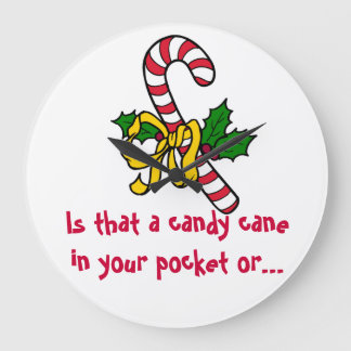 Relógio Grande Piada de Candy Cane de Natal