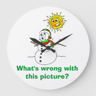 Relógio Grande Piada de Snowman O que há de errado com esta image