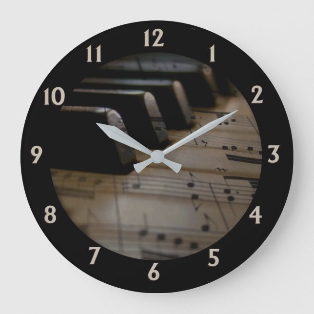 Relógio Grande Piano de Música Antiquada Chaveta Grande (Frente)