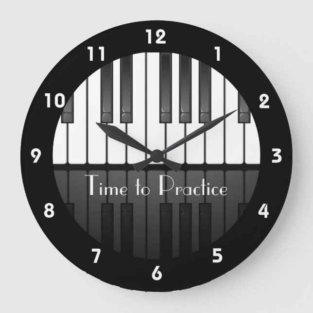 Relógio Grande Piano Keyboard Design Clock (Frente)