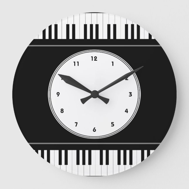 Relógio Grande Piano keyboard music wall clock (Frente)