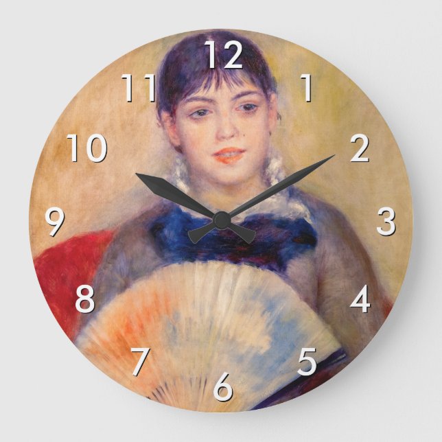 Relógio Grande Pierre-Auguste Renoir - Garota com ventilador (Frente)