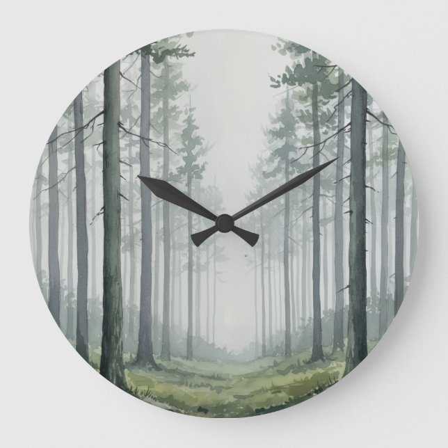 Relógio Grande Pine Forest Wall Clock - Calma Design (Frente)
