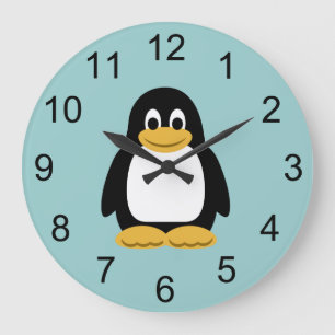 Relógio Grande Pinguim Animal Wall Clock