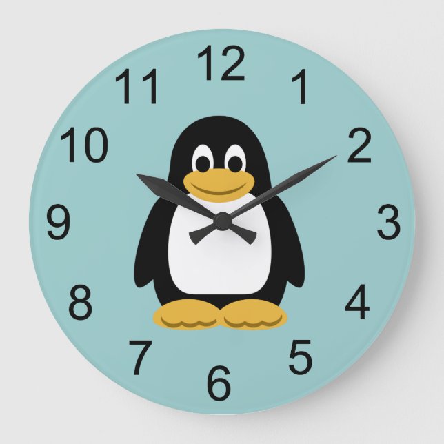 Relógio Grande Pinguim Animal Wall Clock (Frente)