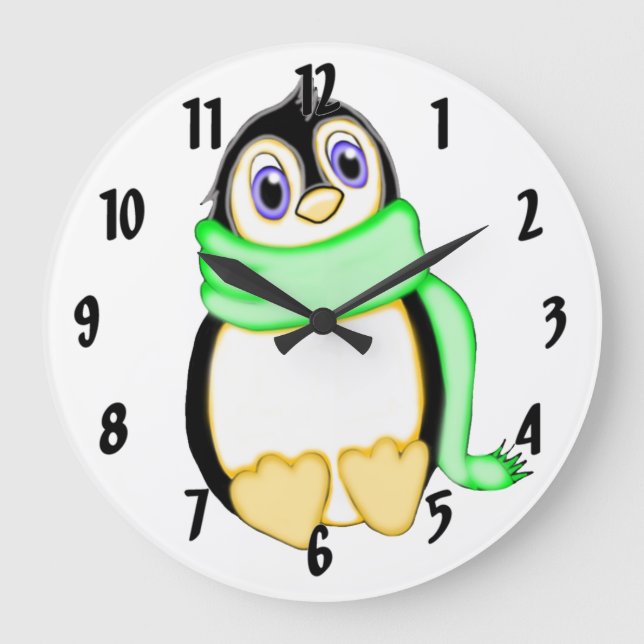 Relógio Grande Pinguim Perky (Frente)