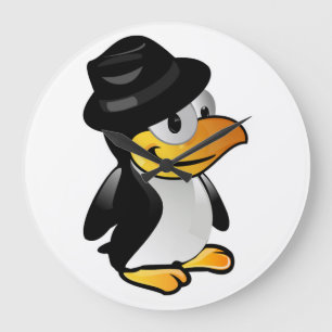 RELÓGIO GRANDE PINGUIM VESTIDO