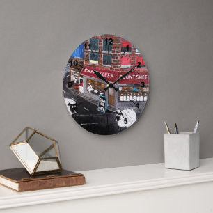 Relógio Grande Pintura de Sheep Town por Alfred Fox