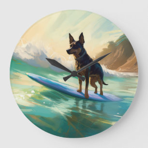 Relógio Grande Pintura de Surf na Praia do Kelpie Australiano