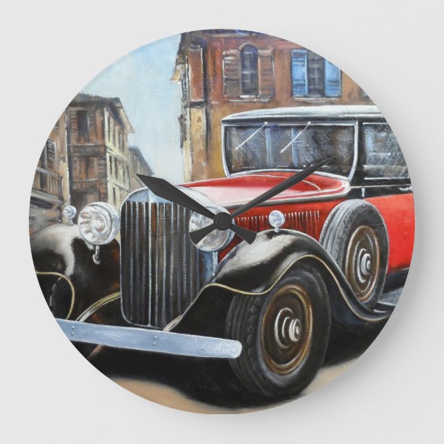 Relógio Grande Pintura na Cidade Antiga do Carro Retroativo (Frente)