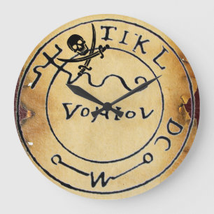 RELÓGIO GRANDE PIRATAS ANTICOS MAPA DE TRATAMENTO, CRÂNIO E ESPA