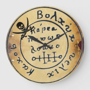 RELÓGIO GRANDE PIRATAS ANTICOS MAPA DE TRATAMENTO, CRÂNIO E ESPA