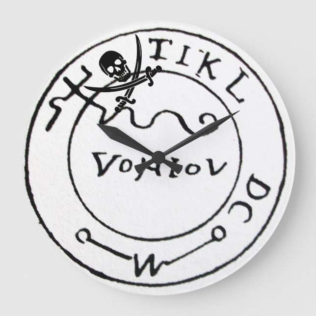 RELÓGIO GRANDE PIRATAS ANTICOS MAPA DE TRATAMENTO, CRÂNIO E ESPAD (Frente)