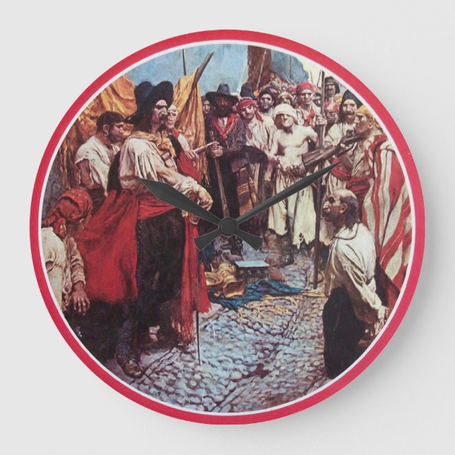 RELÓGIO GRANDE PIRATOS COM PEITO DE TESTE (Frente)