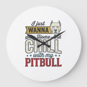 Relógio Grande Pitbull Vintage Fique Em Casa E Relaxe Amante De C