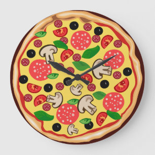 Relógio Grande PIZZA - TRAVAMENTO DE PAREDE engraçado