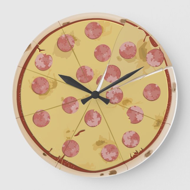 Relógio Grande PIZZA - TRAVAMENTO DE PAREDE engraçado (Frente)