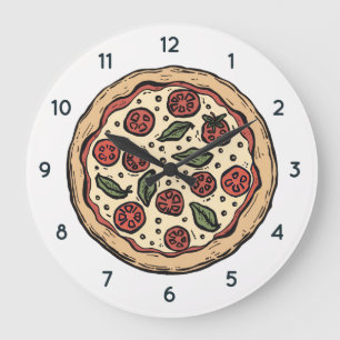 Relógio Grande Pizzaria Italiana Cozinha de Pizza ou Restaurante 