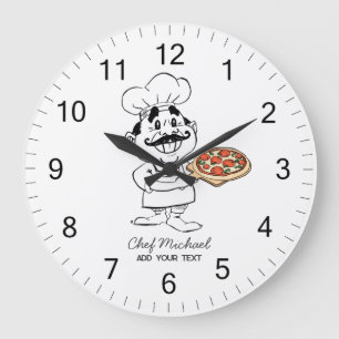 Relógio Grande Pizzaria Italiana Personalizada Cozinha de Pizza /