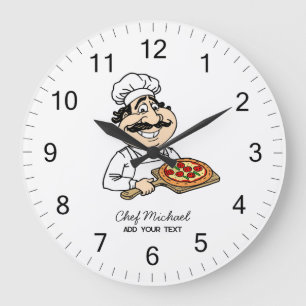 Relógio Grande Pizzaria Italiana Personalizada Cozinha de Pizza /
