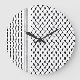 Relógio Grande Placa de Licença Personalizada de Kufiya Palestini