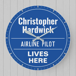 Relógio Grande Placa de Parede Estilo Piloto de Companhia Aérea D