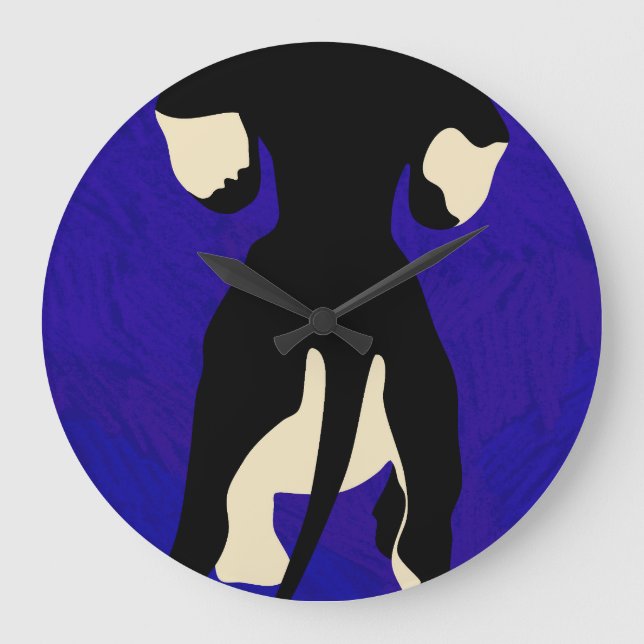 Relógio Grande Plano de fundo azul (Frente)