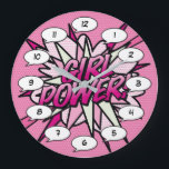 Relógio Grande PODER FEMININO Quadrinho Pop Art Rosa<br><div class="desc">Relógios divertidos e modernos de quadrinhos de super-heróis pop que certamente adicionarão um toque de cor a vários ambientes em sua casa ou escritório. Uma maneira ideal de presentear a si mesmo ou a alguém que você conhece com esses relógios de designer exclusivos e legais da Comic Con. Por que...</div>
