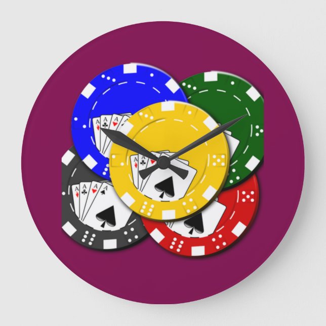 Relógio Grande Poker Chip  Large Clock (Frente)