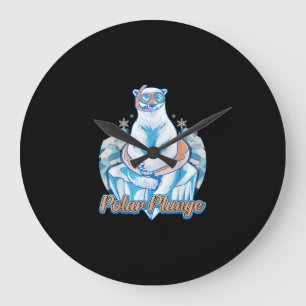 Relógio Grande Polar Plunge Ice Jump Engraçado Urso Polar Engra