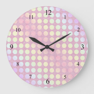 Relógio Grande Polkadots Rosa