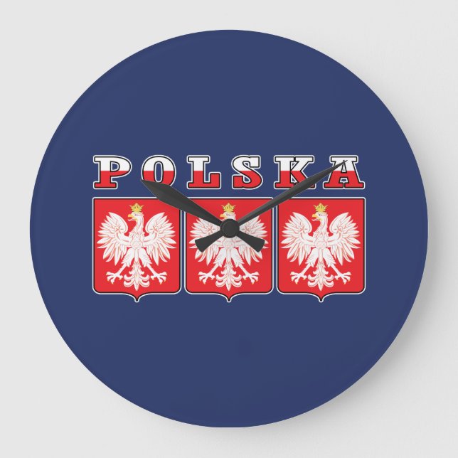 Relógio Grande Polska Eagle Flag Shields (Frente)