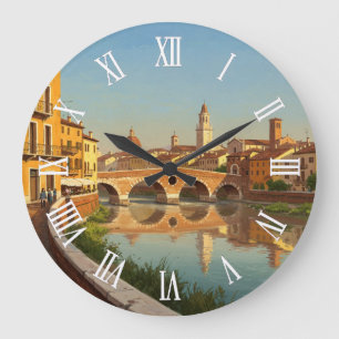 Relógio Grande Ponte de Verona Itália Viagem