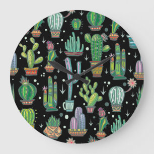 Relógio Grande Pontos Coloridos Desenhados À Mão: Abstrato Vintag