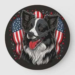 Relógio Grande Pooch Patriótico