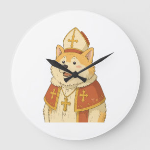 Relógio Grande Pope Akita Fofo - Design de Cachorro Engraçado