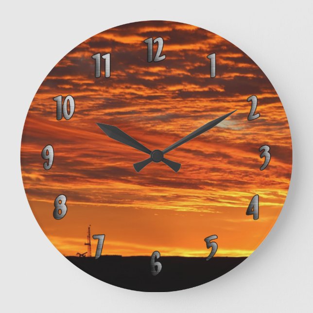 Relógio Grande Porco de Workover no Sunset Clock (com Números) (Frente)