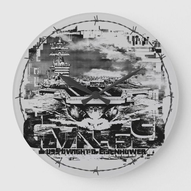 Relógio Grande Porta-aviões D.D.Eisenhower Acrywall Clock (Frente)