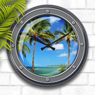 Relógio Grande Porthole para Paradise Wall Clock