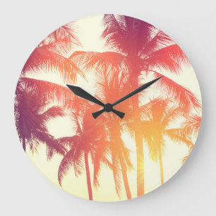 Relógio Grande Praia de Coconut: Vintage Tropical Warmth.