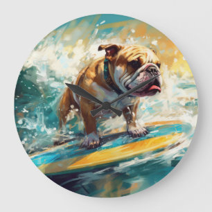 Relógio Grande Praia de Surf de Bulldog Pintura