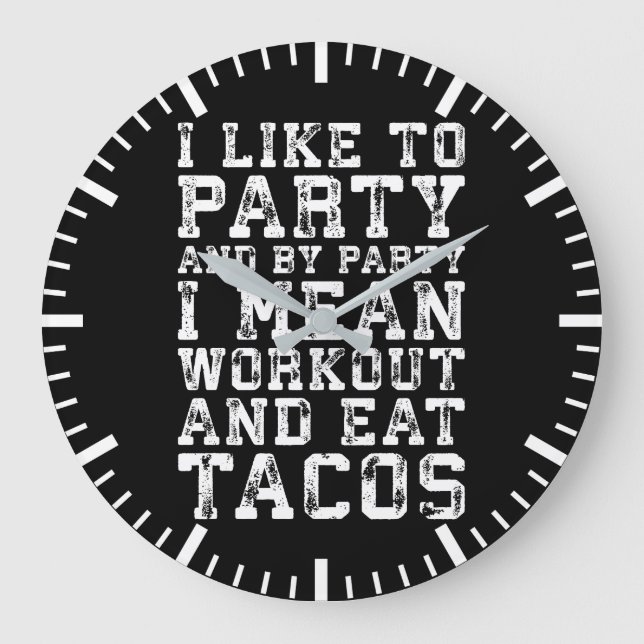 Relógio Grande Preparar e Comer Tacos (Eu Gosto De Festa) - Engra (Frente)