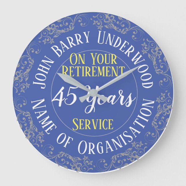 Relógio Grande Presente de aposentadoria com anos servidos (Frente)