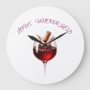 Relógio Grande Presente de Casamento Elegante Salpico de Vinho De