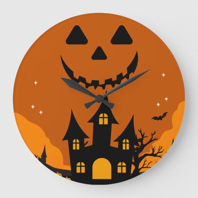 Relógio Grande Presente de chá de bebê com tema de Halloween (Frente)
