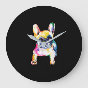 Relógio Grande Presente de Desenho de Aquarela Original para Bull