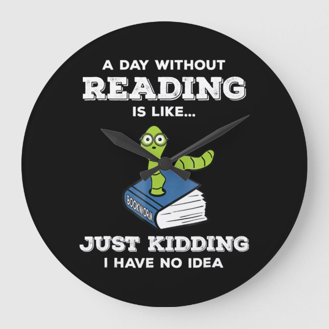 Relógio Grande presente de livraria de leitura de livros engraçad (Frente)